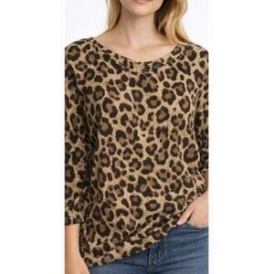 Leopard Print Crew Neck Sweater
